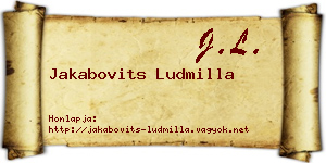 Jakabovits Ludmilla névjegykártya