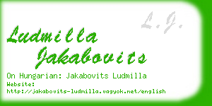 ludmilla jakabovits business card
